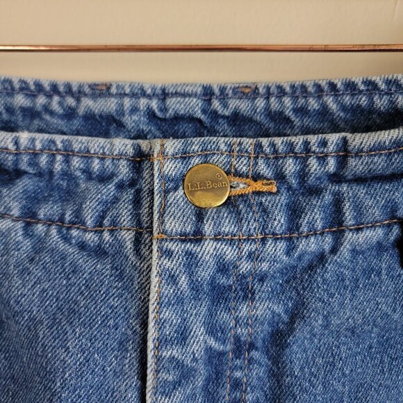 Vintage Double L.L. Bean Jean Shorts Comfort Elastic Waist High Rise Cutoff 4 - Picture 3 of 11